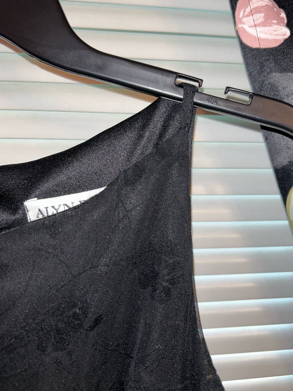 Vintage Black Floral Maxi Dress with Sheer Overlay - Picture 11 of 12